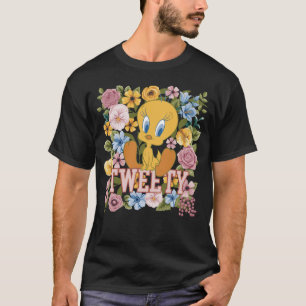 TWEETY™ Florale Stickerei Grafik T-Shirt