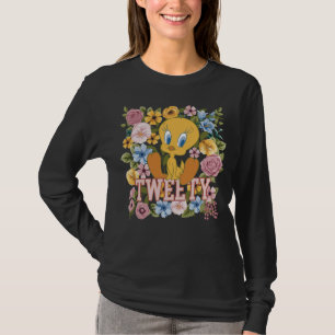 TWEETY™ Florale Stickerei Grafik T-Shirt