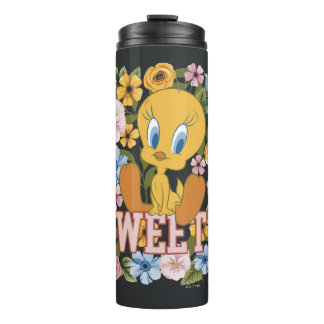 TWEETY™ Florale Stickerei Grafik Thermosbecher