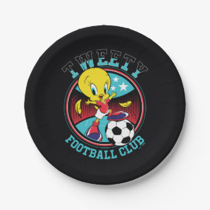 TWEETY™ Fußballclub-Abzeichen Pappteller