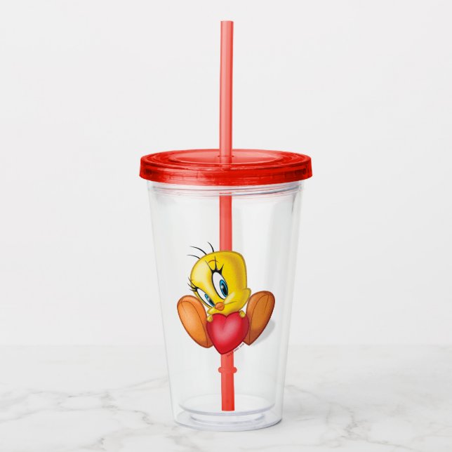 TWEETY™ Holding Heart Acryltrinkbecher (Vorderseite)