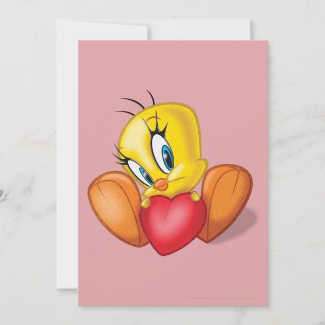 TWEETY™ Holding Heart Einladung (Vorderseite)