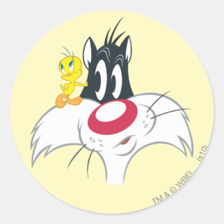TWEETY™ In Aktion Pose 12 Runder Aufkleber