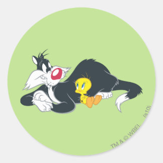TWEETY™ In Aktion Pose 14 Runder Aufkleber
