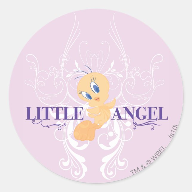 TWEETY™ "Little Angel" Runder Aufkleber (Vorderseite)