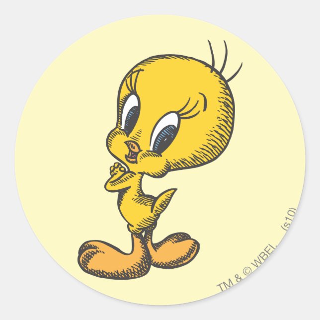 TWEETY™ Lovely Runder Aufkleber (Vorderseite)