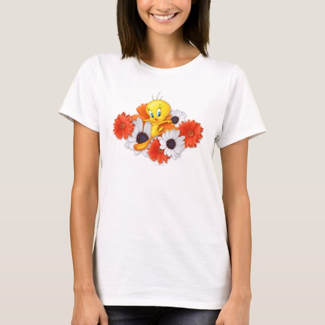 Tweety mit Daisis T-Shirt (Vorderseite)