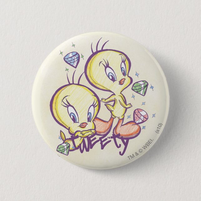 TWEETY™ mit Edelsteinen Button (Vorderseite)