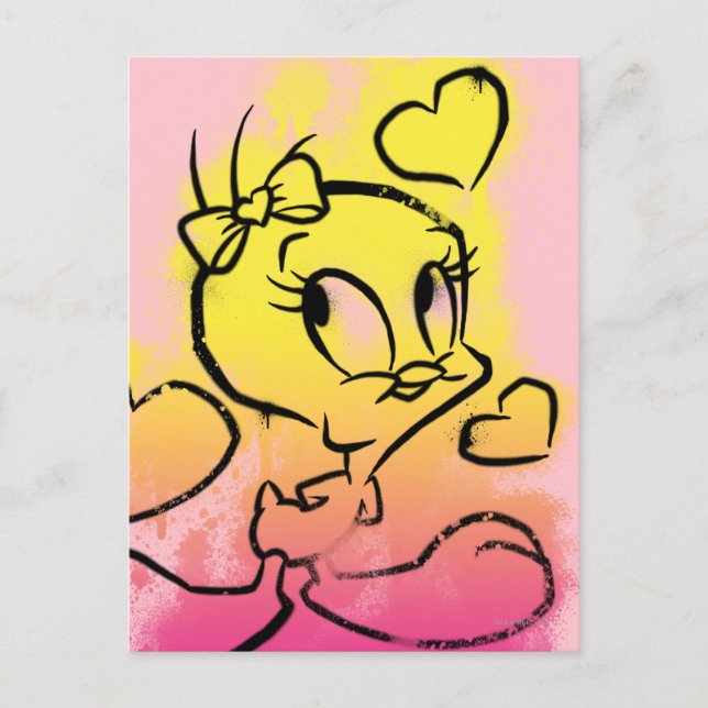 TWEETY™ mit Herz Postkarte (Vorderseite)