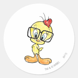 TWEETY™ Nerd Runder Aufkleber