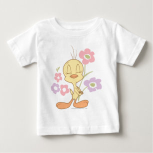 Tweety Pink Purple Blumen Baby T-shirt
