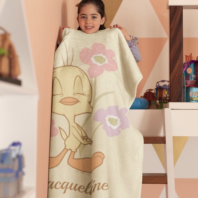 Tweety Pink Purple Blumen Sherpadecke (Von Creator hochgeladen)