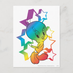 TWEETY™ Rainbow Stars Postkarte