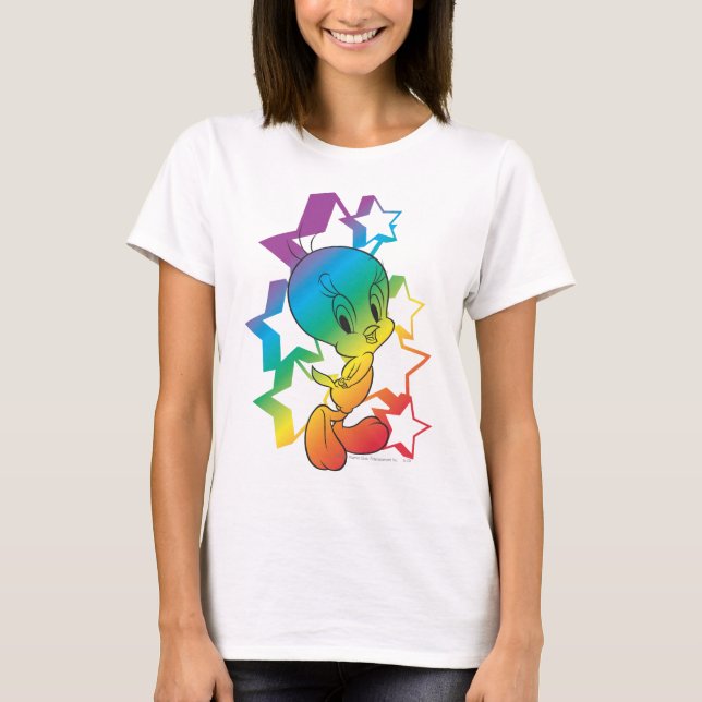 TWEETY™ Rainbow Stars T-Shirt (Vorderseite)