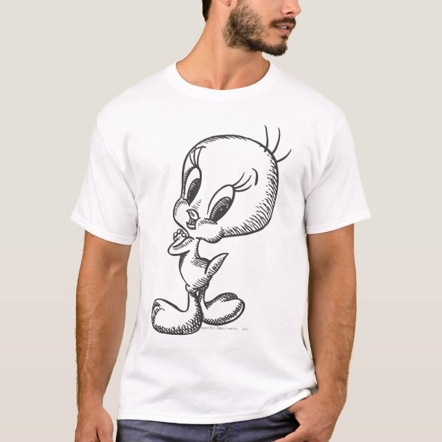 TWEETY™ Schönes Schwarz/Weiß T-Shirt (Vorderseite)