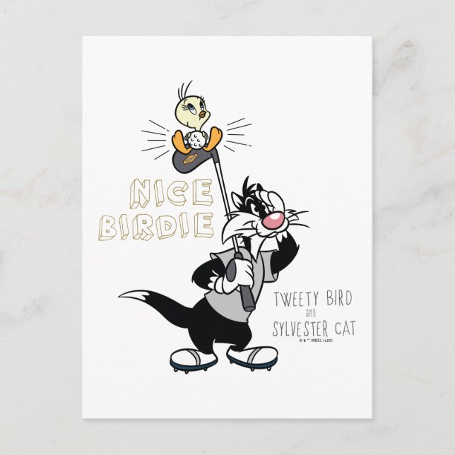 TWEETY™ & SYLVESTER™ Golfing - Nice Birdie Postkarte (Vorderseite)