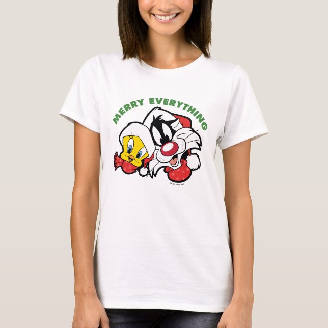 TWEETY™ & SYLVESTER™ "Merry Everything" T-Shirt (Vorderseite)