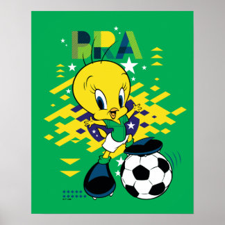 TWEETY™ Team Brasil Fußball-Grafik Poster