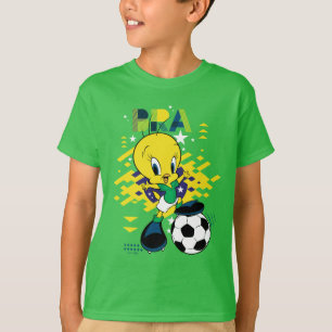 TWEETY™ Team Brasil Fußball-Grafik T-Shirt