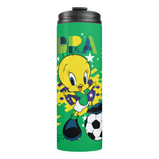 TWEETY™ Team Brasil Fußball-Grafik Thermosbecher