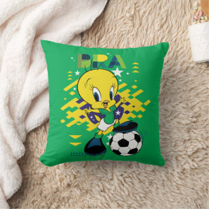 TWEETY™ Team Brasilien Fußball-Grafik Kissen