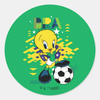 TWEETY™ Team Brasilien Fußball Grafik Runder Aufkleber
