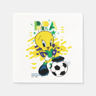 TWEETY™ Team Brasilien Fußball Grafik Serviette