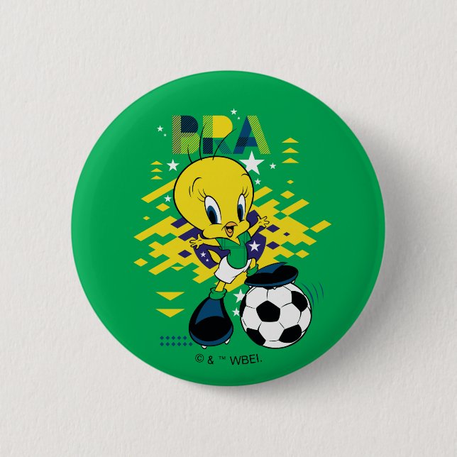 TWEETY™ Team Brazil Soccer Graphic Button (Vorderseite)