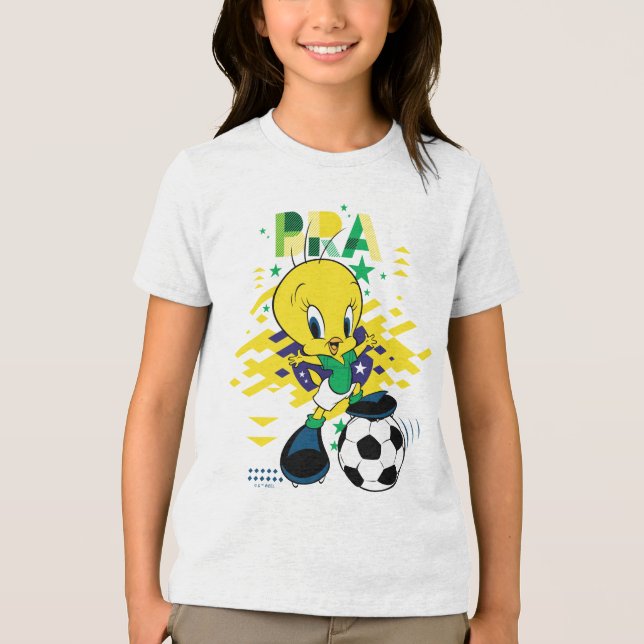 TWEETY™ Team Brazil Soccer Graphic Tri-Blend Shirt (Vorderseite)