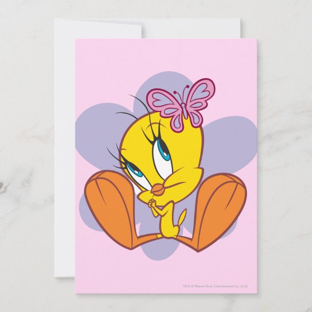 TWEETY™ und Butterfly Einladung (Vorderseite)