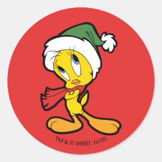 TWEETY™ Weihnachtsdenken Runder Aufkleber