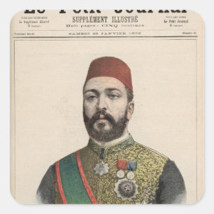 Twefik Pasha Khedive von Ägypten Quadratischer Aufkleber