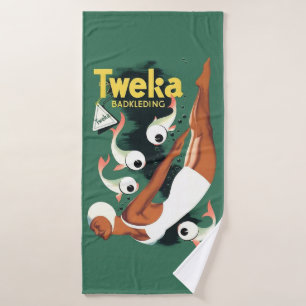 Tweka-Badeanzug und -druck der 50er Jahre Badhandtuch Set