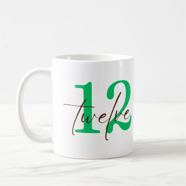 Twelfth 12 Year Anniversary with Personalization Kaffeetasse (Links)