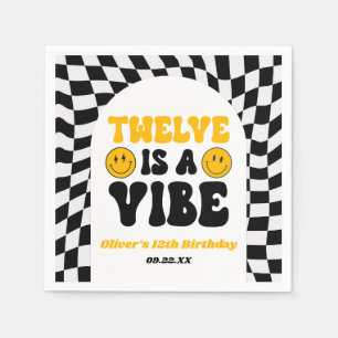 Twelve Is A Vibe Retro 12. Geburtstagsfeier Serviette
