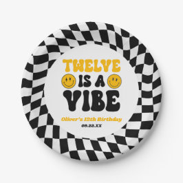 Twelve Is A Vibe Retro 12th Birthday Party Pappteller