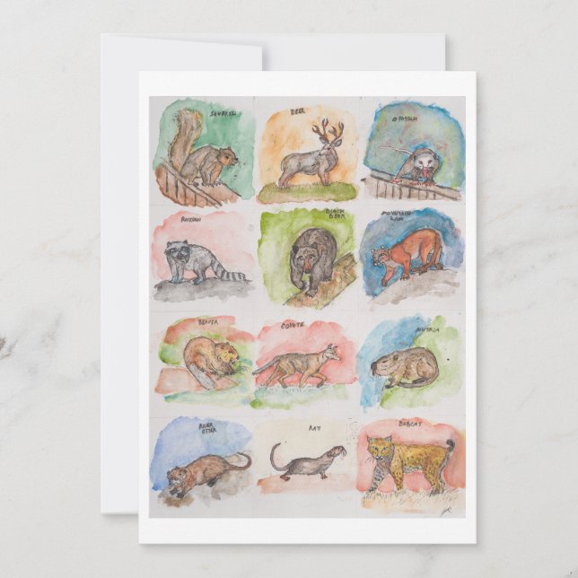 Twelve Scary Animals Feiertagskarte (Vorderseite)