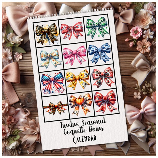 Twelve Seasonal Coquette Bows Calendar Kalender (Von Creator hochgeladen)