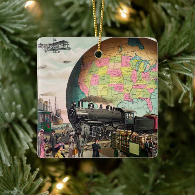 Twentieth Century Transportation, 1910 Christmas Keramikornament (Baum)