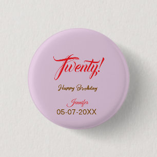 twenty20 Buchstabe Geburtstag Name Datum Jahr rot Button