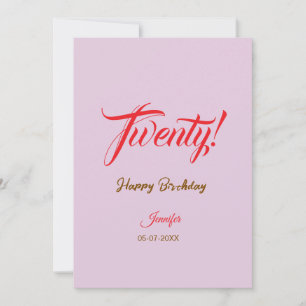 twenty20 Buchstabe Geburtstag Name Datum Jahr rot Einladung