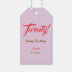 twenty20 Buchstabe Geburtstag Name Datum Jahr rot Geschenkanhänger
