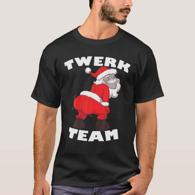 Twerk Team Santa Weihnachtsfamilie Matching Pajama T-Shirt (Vorderseite)