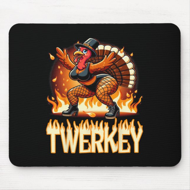 Twerkey Squad Twerking Funny Dancing Turkey Danke Mousepad (Vorne)