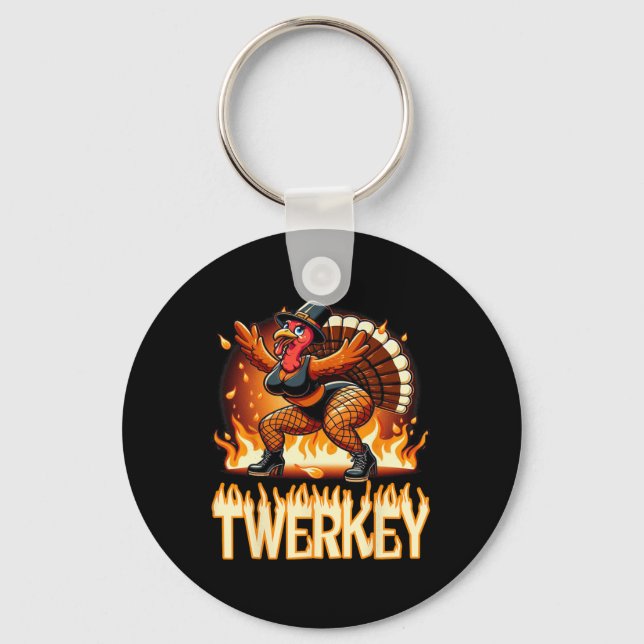Twerkey Squad Twerking Funny Dancing Turkey Danke Schlüsselanhänger (Vorderseite)