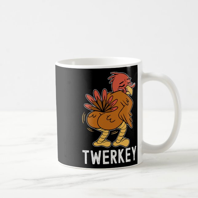Twerkey Twerking Truthahn Spaß Tanzender Truthahn  Kaffeetasse (Rechts)