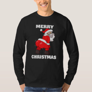 Twerking Weihnachtsmann im Gesicht Maske Frohe Wei T-Shirt
