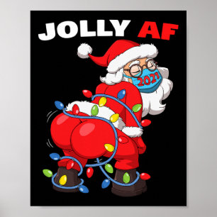 Twerking Weihnachtsmann in Maske Gatland Fröhliche Poster