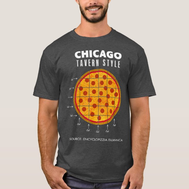twHistory Regional Pizza Chicago Tavern Style T-Shirt (Vorderseite)