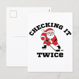 Twice Santa überprüfen Feiertagspostkarte